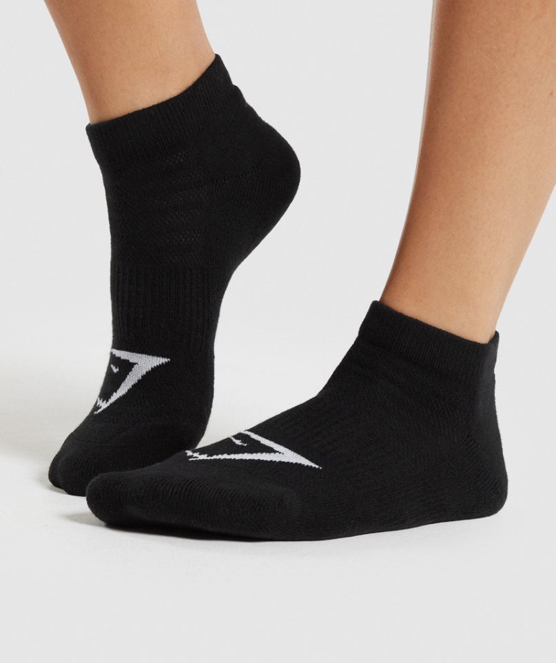 Gymshark Ankle 3pk Socks Black | NZ 8JPQYO